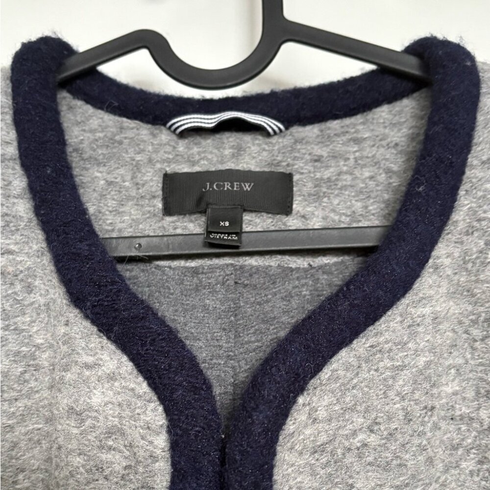 J. CREW Wrap Boiled Wool Grey Quiet Luxury Cardigan Jacket - Picture 7 of 8